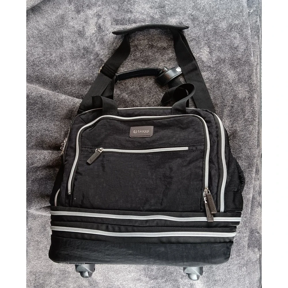 Biaggi Zipsak Rolling Carry On Luggage Bag Black‎ Lightweight Travel